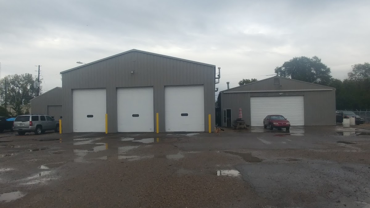 Beach Automotive shop building with three service bay garage doors